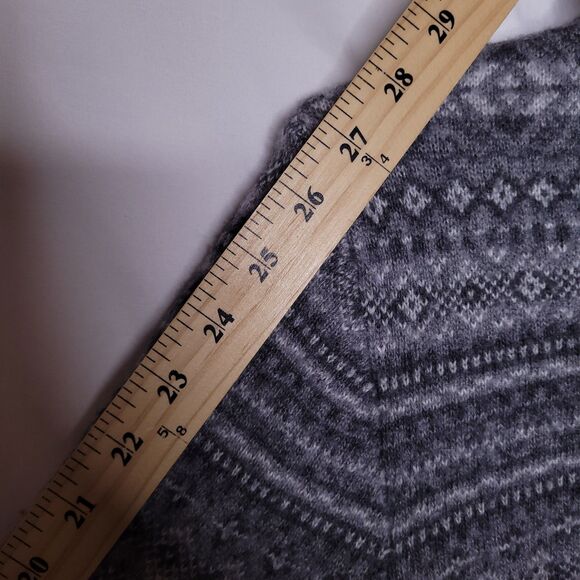 Vineyard Vines Sweater Womens Large Gray Heather Fairisle Hooded Merino Alpaca - Picture 8 of 11